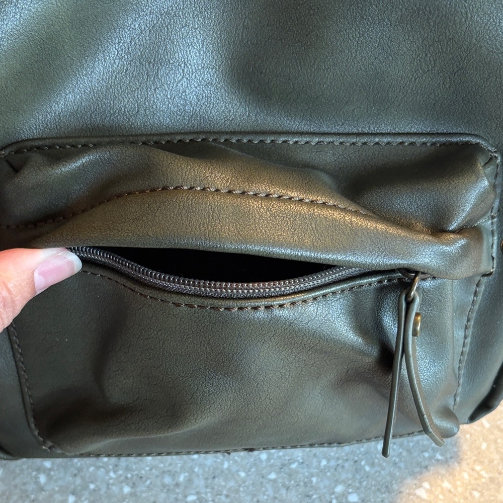 Universal Thread Dark Brown/ Olive Mini Backpack - image 6